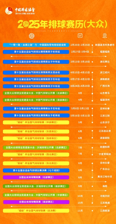 热血赛场，激情再燃，最新排球赛事时间表全解析